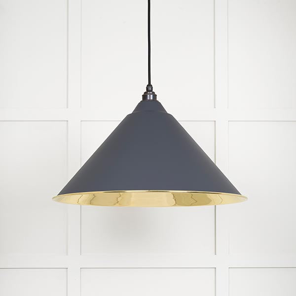 From The Anvil - Hockley Pendant in Slate - Smooth Brass - 49524SL - Choice Handles