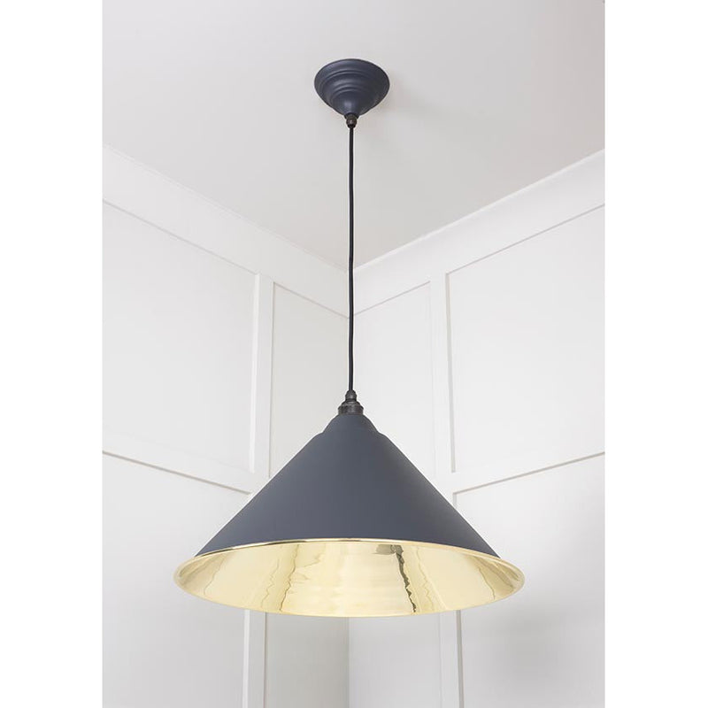 From The Anvil - Hockley Pendant in Slate - Smooth Brass - 49524SL - Choice Handles