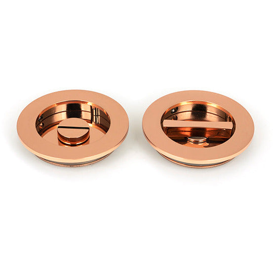 From The Anvil - 75mm Plain Round Pull - Privacy Set - Polished Bronze - 50149 - Choice Handles