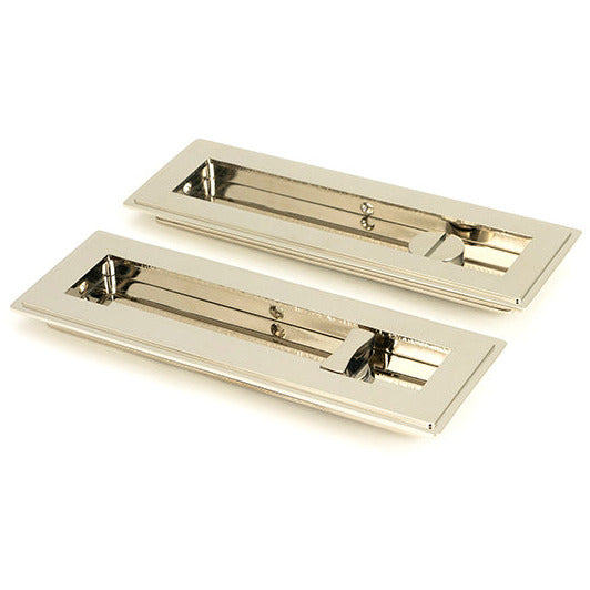 From The Anvil - 175mm Art Deco Rectangular Pull -Privacy Set - Polished Nickel - 50156 - Choice Handles