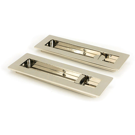From The Anvil - 175mm Plain Rectangular Pull - Privacy Set - Polished Nickel - 50158 - Choice Handles