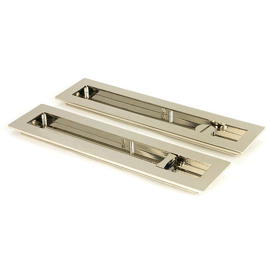 From The Anvil - 250mm Plain Rectangular Pull - Privacy Set - Polished Nickel - 50159 - Choice Handles