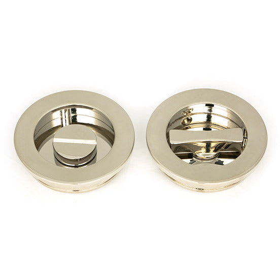 From The Anvil - 60mm Plain Round Pull - Privacy Set - Polished Nickel - 50166 - Choice Handles