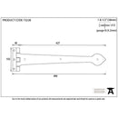 From The Anvil - Smooth 18" Cast T Hinge (pair) - Black - 73228 - Choice Handles