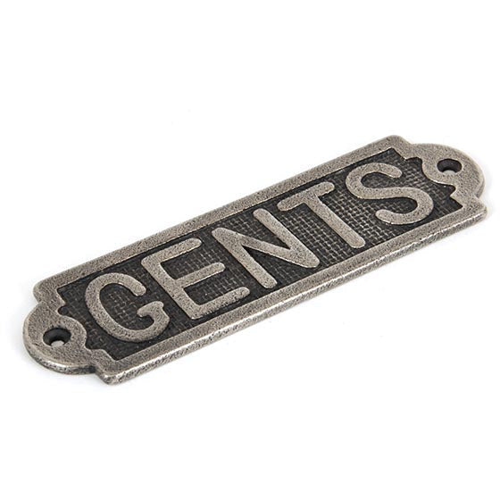 From The Anvil - Gents Sign - Antique Pewter - 83686 - Choice Handles