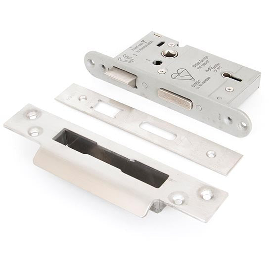 From The Anvil - 2 ½" 5 Lever Heavy Duty BS Sash Lock - Satin Stainless Steel - 91057 - Choice Handles