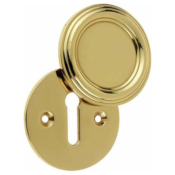 Frelan - Parisian Covered Standard Keyhole Profile Escutcheon - Polished Brass - JV605PB - Choice Handles