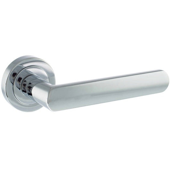 STATUS Michigan Lever on Round Rose - Polished Chrome - S31RPC - Choice Handles