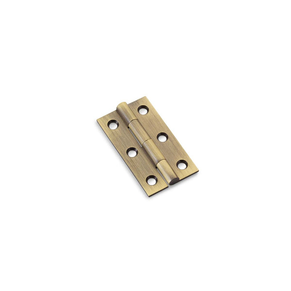Alexander and Wilks - Heavy Pattern Solid Brass Cabinet Butt Hinge 50mm - Antique Brass - AW050-CH-AB - Choice Handles