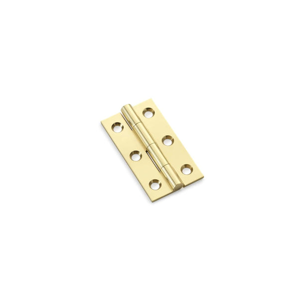 Alexander and Wilks - Heavy Pattern Solid Brass Cabinet Butt Hinge 50mm - Polished Brass - AW050-CH-PB - Choice Handles