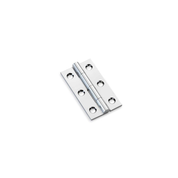 Alexander and Wilks - Heavy Pattern Solid Brass Cabinet Butt Hinge - Polished Chrome - AW050-CH-PB - Choice Handles