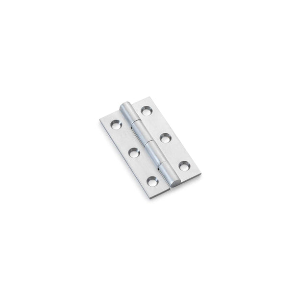 Alexander and Wilks - Heavy Pattern Solid Brass Cabinet Butt Hinge 50mm - Satin Chrome - AW050-CH-SC - Choice Handles