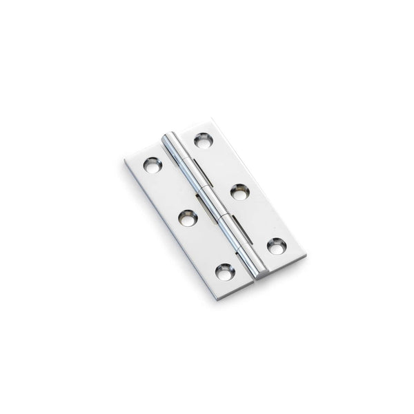 Alexander and Wilks - Heavy Pattern Solid Brass Cabinet Butt Hinge 64mm - Polished Chrome - AW064-CH-PC - Choice Handles