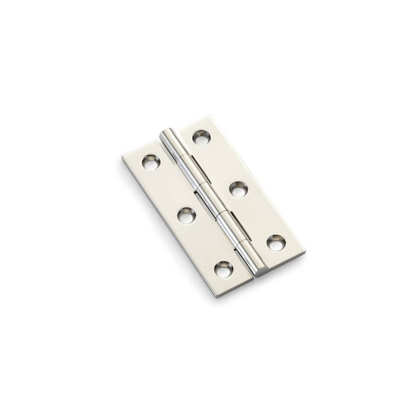 Alexander and Wilks - Heavy Pattern Solid Brass Cabinet Butt Hinge 64mm - Polished Nickel  - AW064-CH-PN - Choice Handles