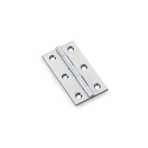 Alexander and Wilks - Heavy Pattern Solid Brass Cabinet Butt Hinge 64mm - Satin Chrome - AW064-CH-SC - Choice Handles