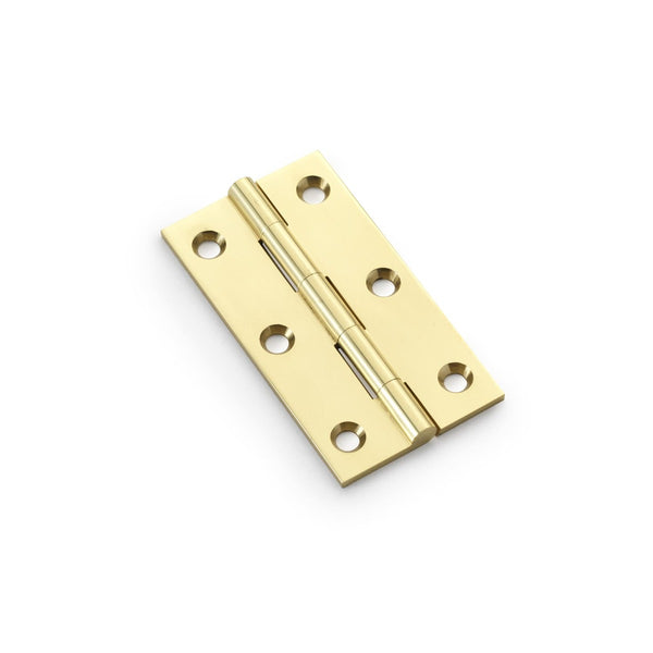 Alexander and Wilks - Heavy Pattern Solid Brass Cabinet Butt Hinge 75mm - Polished Brass - AW075-CH-PB - Choice Handles