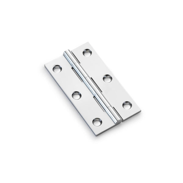 Alexander and Wilks - Heavy Pattern Solid Brass Cabinet Butt Hinge 75mm - Polished Chrome - AW075-CH-PC - Choice Handles