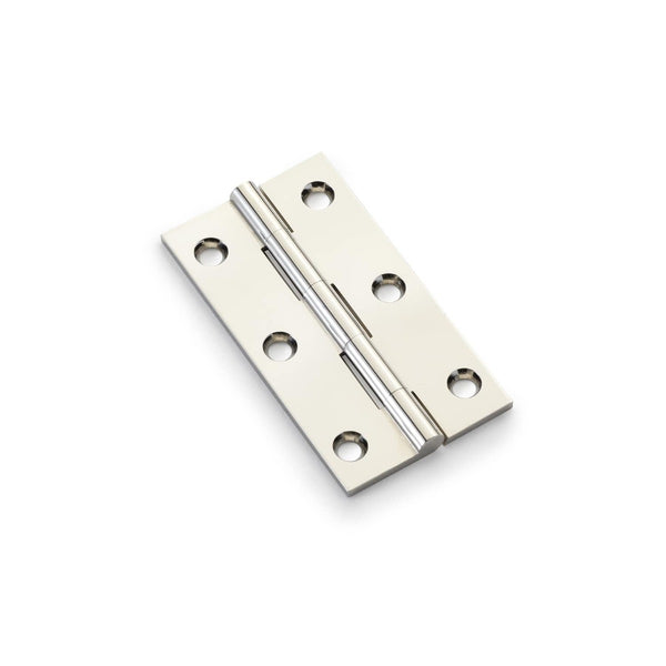 Alexander and Wilks - Heavy Pattern Solid Brass Cabinet Butt Hinge 75mm - Polished Nickel - AW075-CH-PN - Choice Handles
