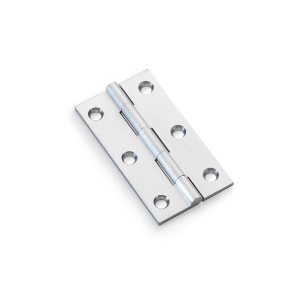 Alexander and Wilks - Heavy Pattern Solid Brass Cabinet Butt Hinge 75mm - Satin Chrome - AW075-CH-SC - Choice Handles