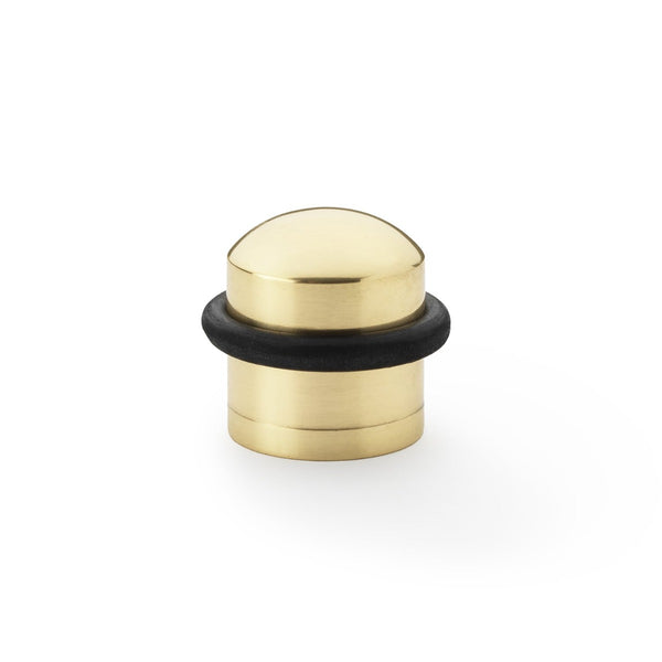 Alexander and Wilks - Dome Top Floor Mounted Door Stop -  Polished Brass - AW638PBL - Choice Handles