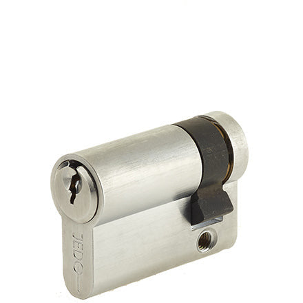 40mm Euro Profile Single Cylinder, Keyed Alike with 3 Keys - Satin Chrome - Choice Handles