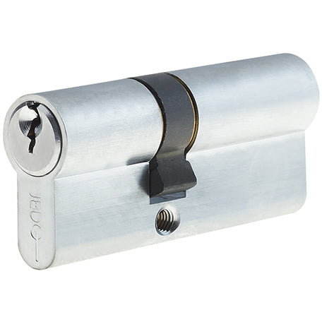 35x55mm 5 Pin Euro Profile Offset Double Cylinder, Keyed to Differ with 3 Keys - Satin Chrome - Choice Handles