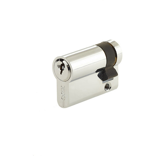 40mm Euro Profile Single Cylinder, Keyed to Differ with 3 Keys - Polished Chrome - Choice Handles