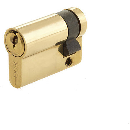 40mm Euro Profile Single Cylinder, Keyed to Differ with 3 Keys - Polished Brass - Choice Handles