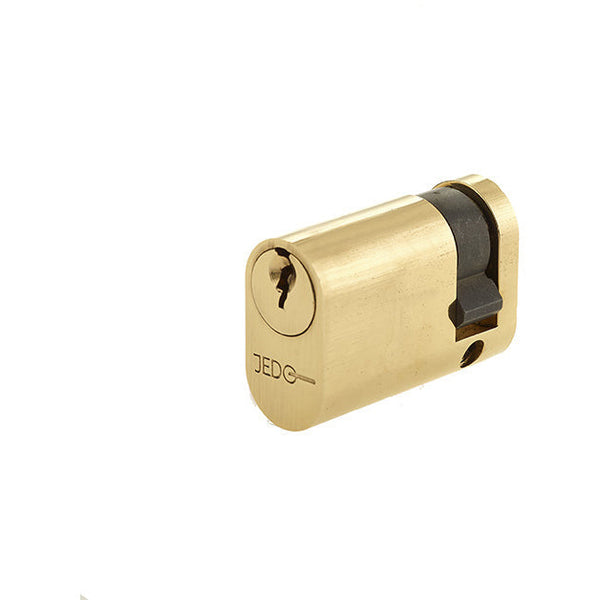 40mm Oval Profile Single Cylinder, Keyed to Differ with 3 Keys - Polished Brass - Choice Handles