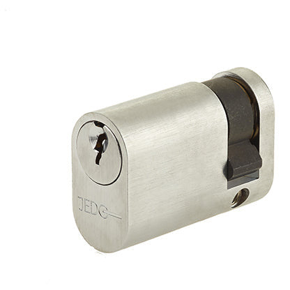 40mm Oval Profile Single Cylinder, Keyed to Differ with 3 Keys - Satin Chrome - Choice Handles