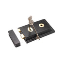 Spira Brass - Iron Rim Lock - Fluted  - Black - 1031BLK - Choice Handles