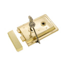 Spira Brass - Iron Rim Lock - Fluted  - Electro Brass - 1031EB - Choice Handles