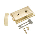 Spira Brass - Iron Rim Lock - Fluted  - Electro Brass - 1031EB - Choice Handles