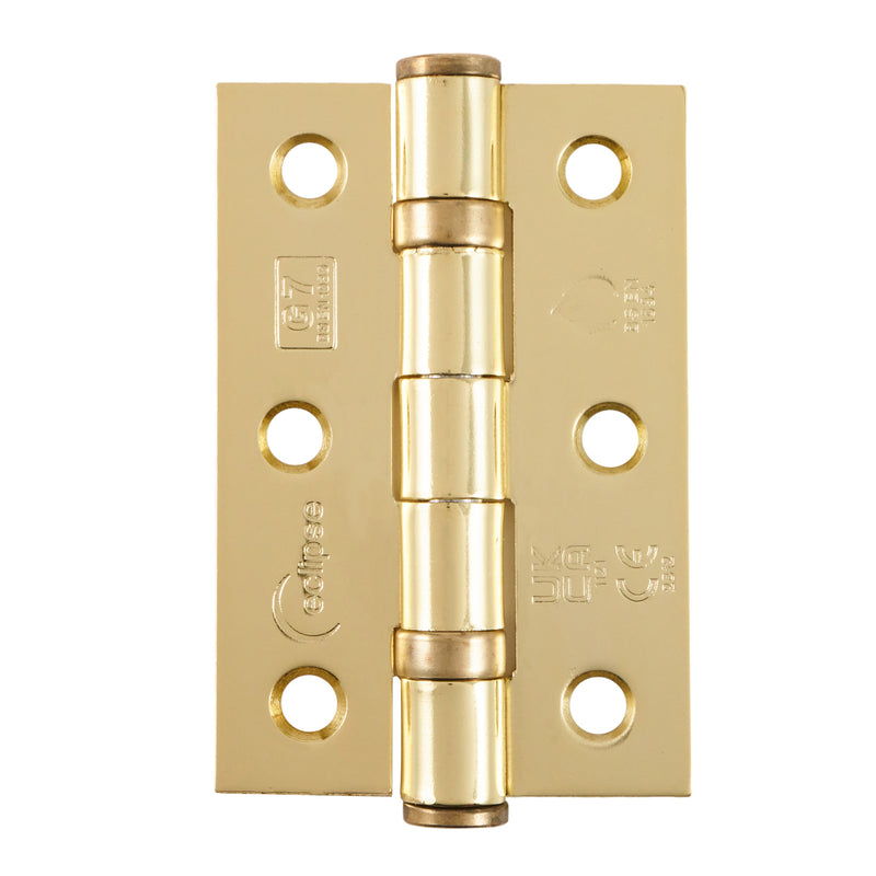 Eclipse - 76x51x2mm Ball Bearing Hinge Grade 7 (Pair) -  Electro Brass -  14103 - Choice Handles