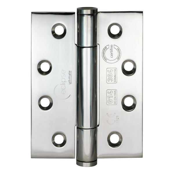 Eclipse - 4x3" Grade 14 Concealed Bearing Hinge  -  Polished Stainless Steel -  14330 - Choice Handles
