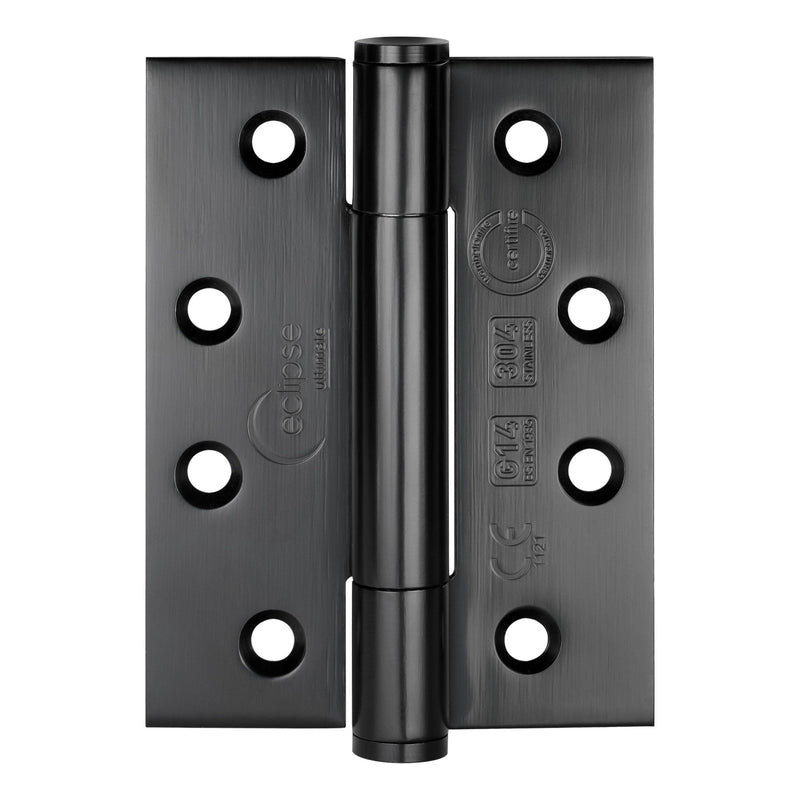 Eclipse - 4x3" Grade 14 Concealed Bearing Hinge  -  Matt Black -  14331 - Choice Handles