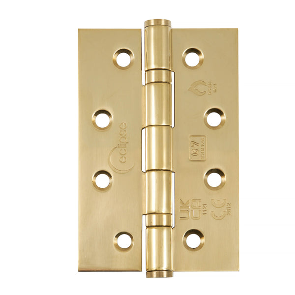 Eclipse - 102x67x2mm Slim Knuckle Ball Bearing Hinge Grade 7 -  Electro Brass -  Eclipse - Choice Handles