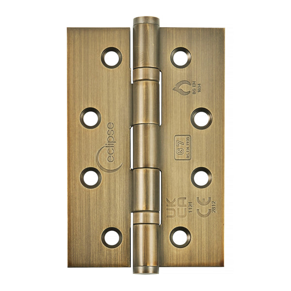 Eclipse - 102x67x2mm Slim Knuckle Ball Bearing Hinge Grade 7 -  Matt Antique Brass -  Eclipse - Choice Handles