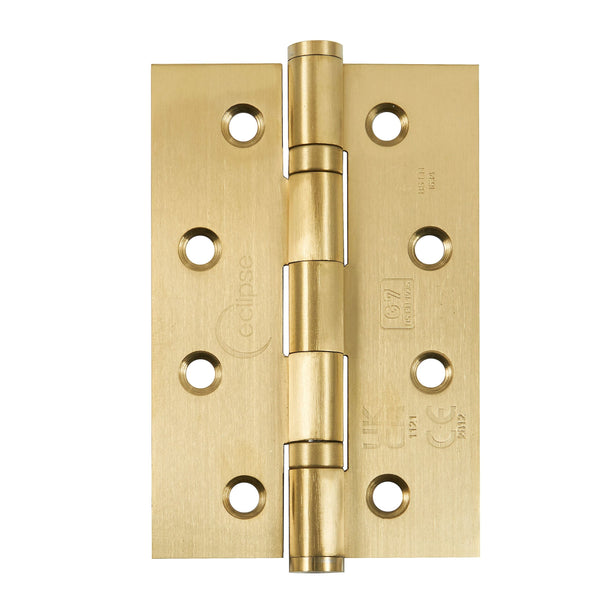 Eclipse - 102x67x2mm Slim Knuckle Ball Bearing Hinge Grade 7 -  Satin Brass -  Eclipse - Choice Handles