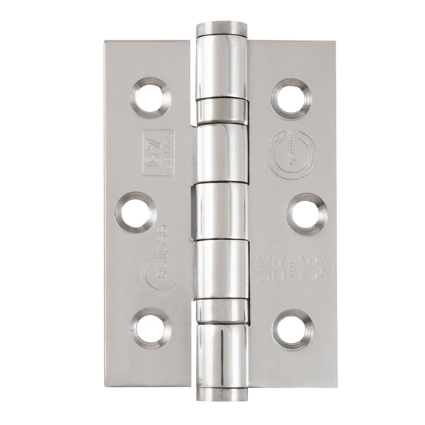 Eclipse - 76x51x2mm Ball Bearing Hinges Grade 7 -  Polished Stainless Steel -  14851 - Pair - Choice Handles