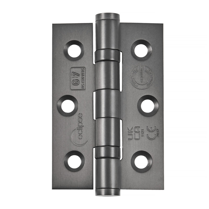 Eclipse - 76x51x2mm Ball Bearing Hinges Grade 7 -  Dark Bronze -  14852DBZ - Pair - Choice Handles