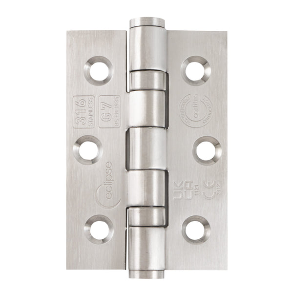 Eclipse - 76x51x2mm Ball Bearing Hinges Grade 7 -  Satin Stainless Steel -  14852G316 - Pair - Choice Handles