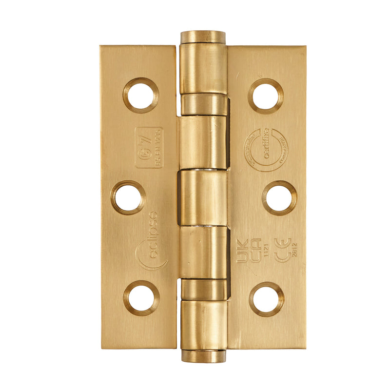 Eclipse - 76x51x2mm Ball Bearing Hinges Grade 7 -  Satin Stainless Steel -  14852SBP - Pair - Choice Handles