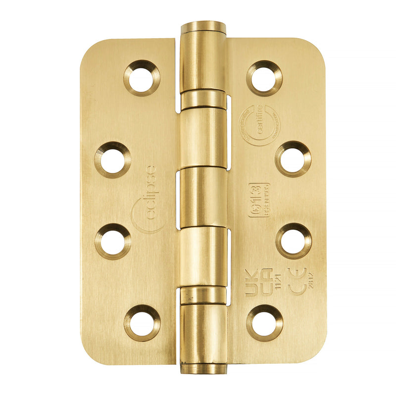 Eclipse - 102x76x3mm Ball Bearing Radius Corner G13 (Pair) -  Satin Brass -  14869 - Choice Handles