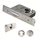 Eurospec - Euro Profile BS Cylinder Deadlock 76mm - Satin Stainless Steel - EDB5030SSS - Choice Handles