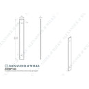 Alexander and Wilks - Rectangular Cabinet Pull Backplate - Antique Brass-200x22x3mm - 160mm c/c - AWBP160AB - Choice Handles