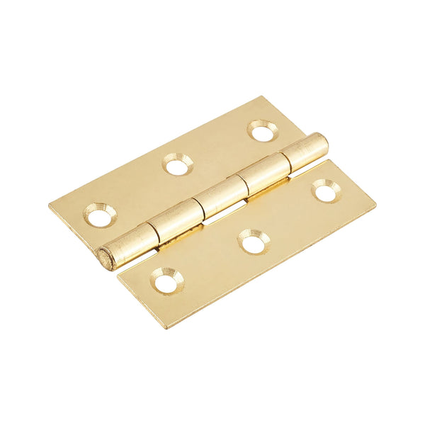 Spira Brass - NON CE  76mm  76mmMild Steel Butt Hinges - Electro Brass - 1838EB