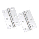 Spira Brass - NON CE  76mm  76mmMild Steel Butt Hinges - Polished Chrome - 1838PC - Choice Handles