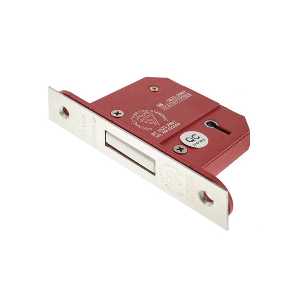 Spira Brass - 5 Lever BS3621 Dead Lock - 63mm - Satin Nickel - 6840