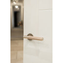 Millhouse Brass Crompton Knurled Lever Door Handle on 5mm Slimline Round Rose - Satin Nickel - MHSR100SN - Choice Handles